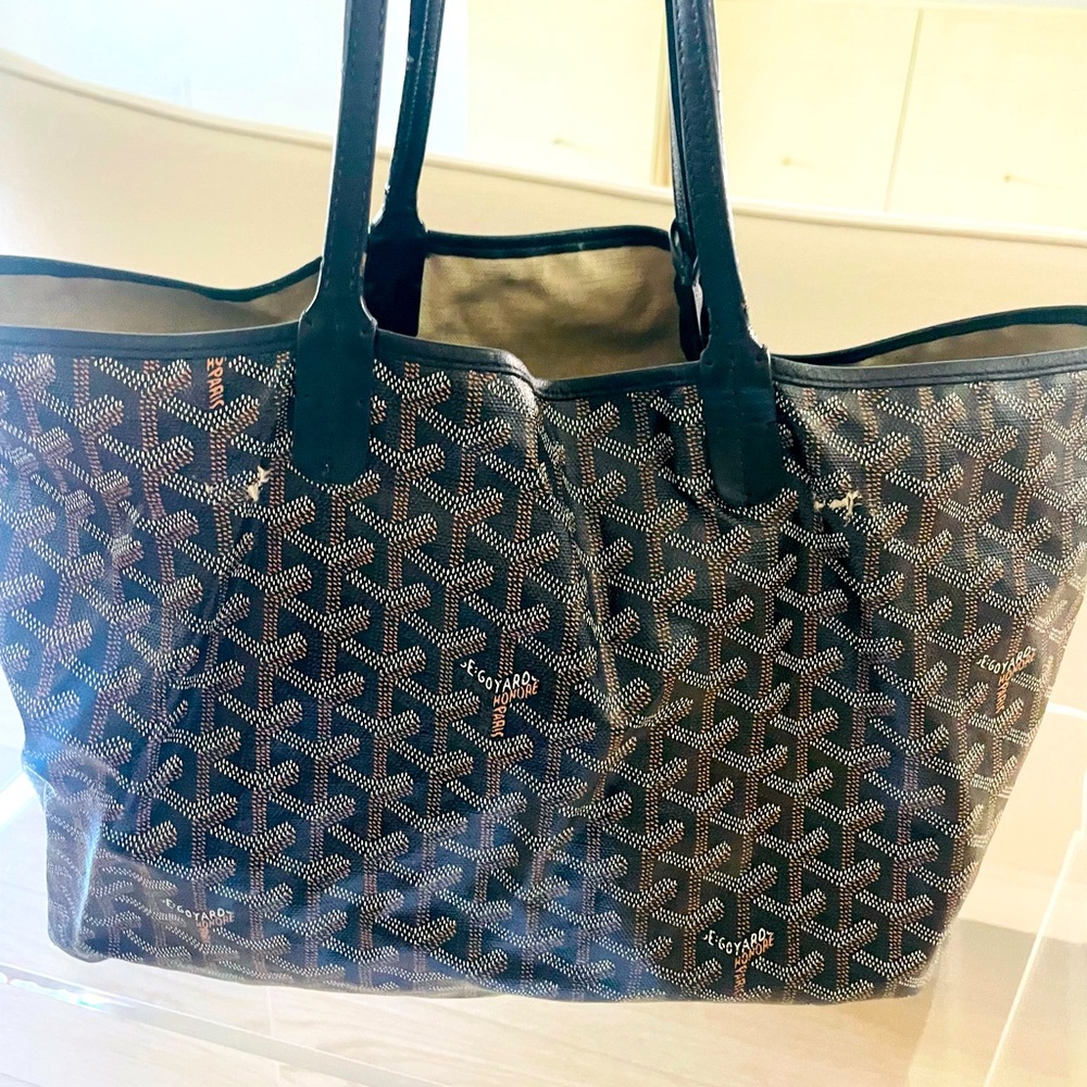Small (used) Goyard Tote. Black/tan. Was my favorite! Purchased from Barney's